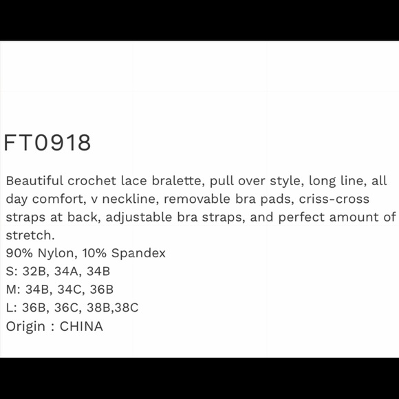 Last one Crochet Lace Bralette in navy - Picture 3 of 3